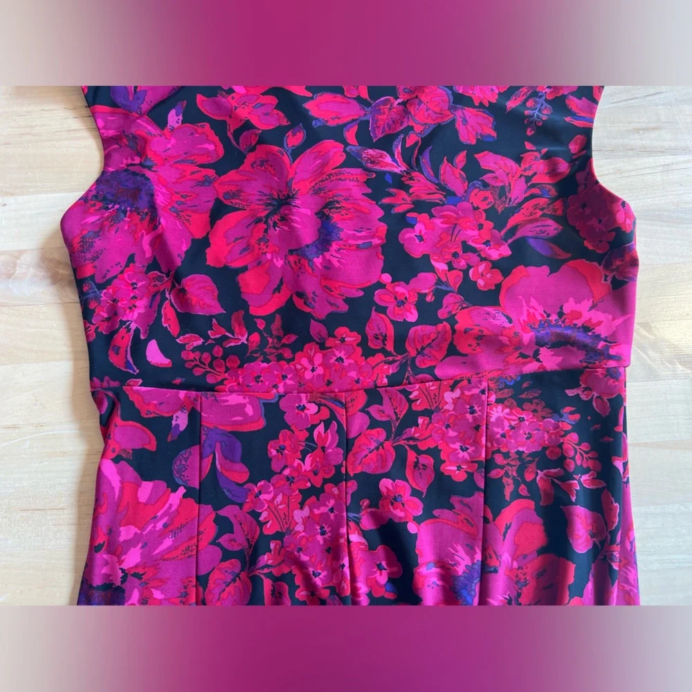 Women’s size 10 Lauren Ralph Lauren capped Sleeveless Floral Dress flowers wrap - Picture 6 of 15